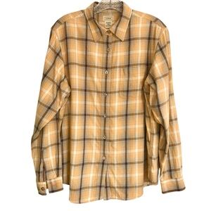 LL BEAN Women's Plaid Flannel Shirt Sz M